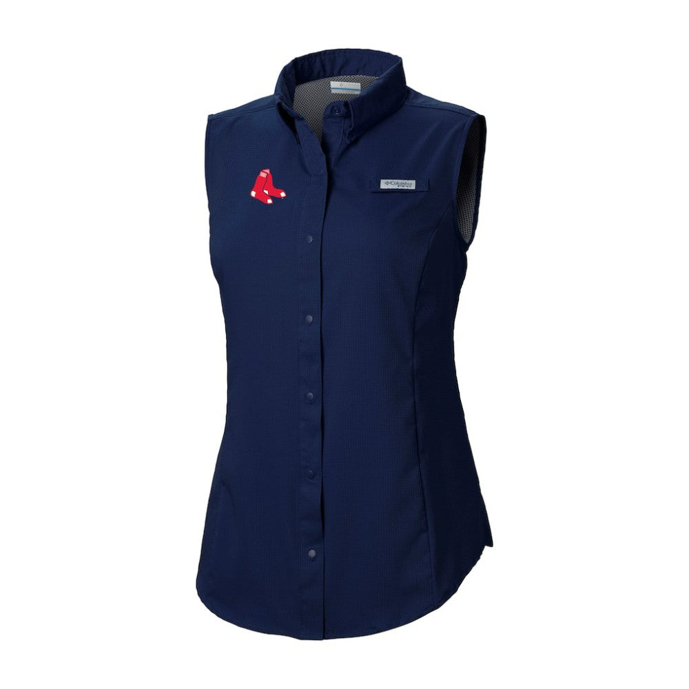 Boston Red Sox Women's Tamiami Sleeveless Shirt - Navy | Columbia