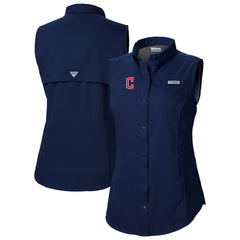 Cleveland Guardians Women's Tamiami Sleeveless Shirt - Navy | Columbia
