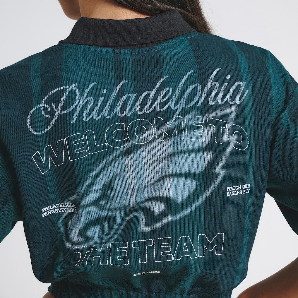 Philadelphia Eagles Off Season Women's Rugby T-Shirt - Midnight Green cheap