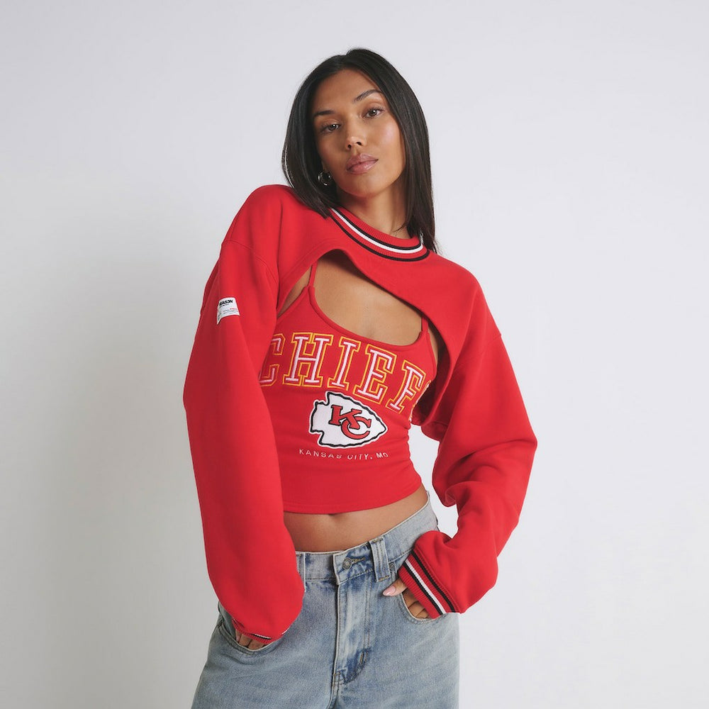 Kansas City Chiefs Off Season Women's Fleece Shrug Cami - Red cheap