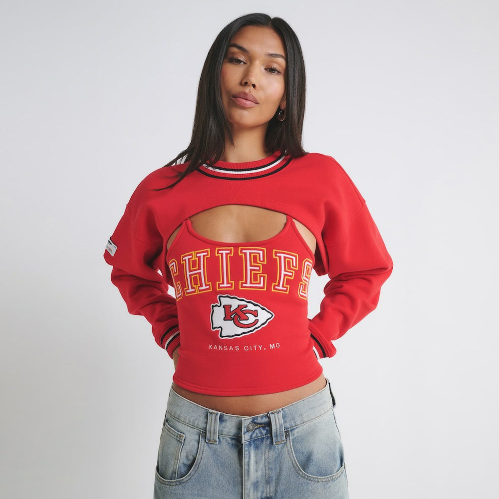 Kansas City Chiefs Off Season Women's Fleece Shrug Cami - Red cheap