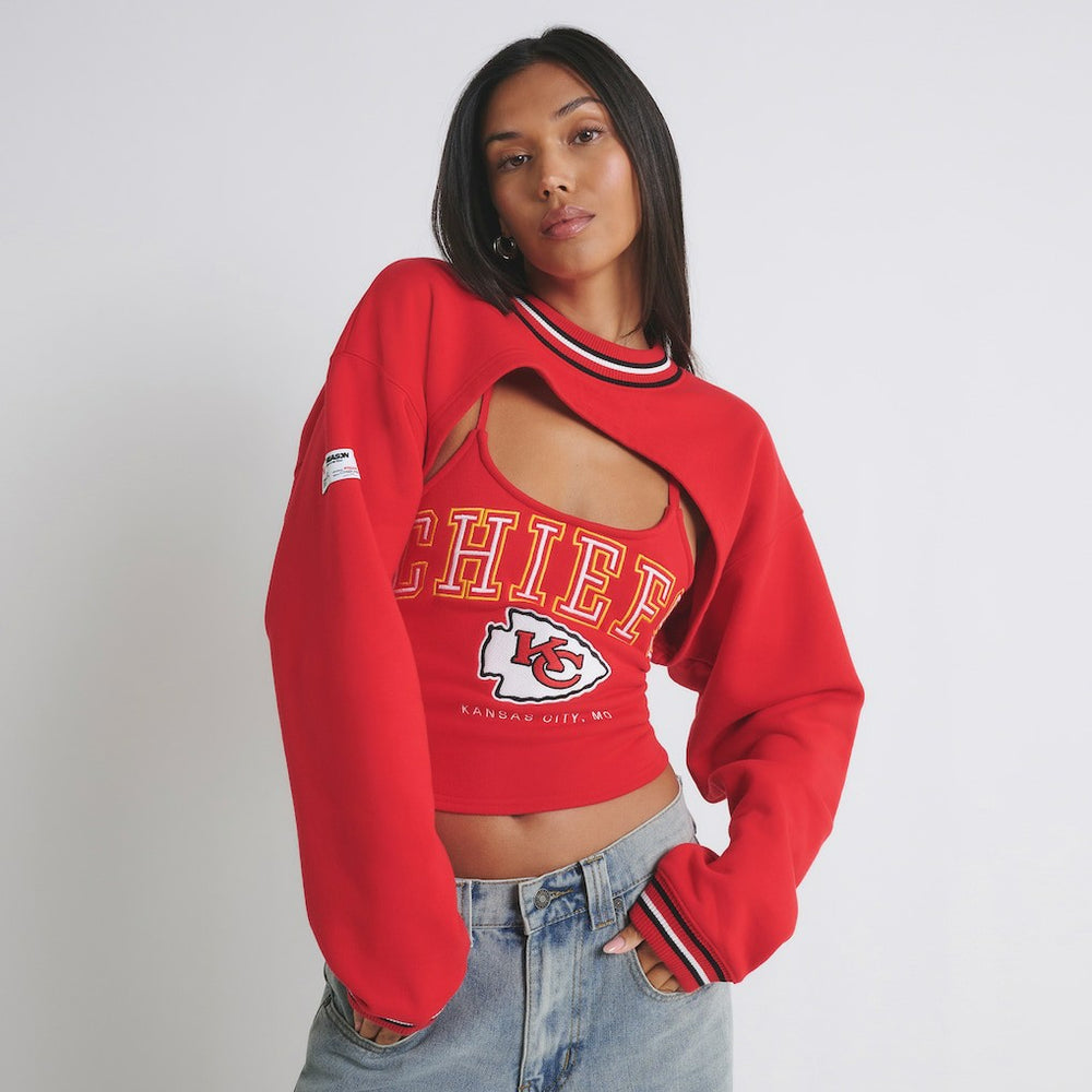 Kansas City Chiefs Off Season Women's Fleece Shrug Cami - Red cheap