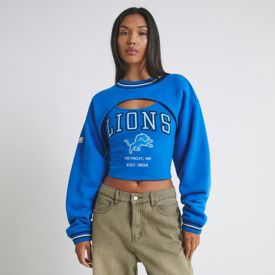 Detroit Lions Off Season Women's Fleece Shrug Cami - Blue for sale