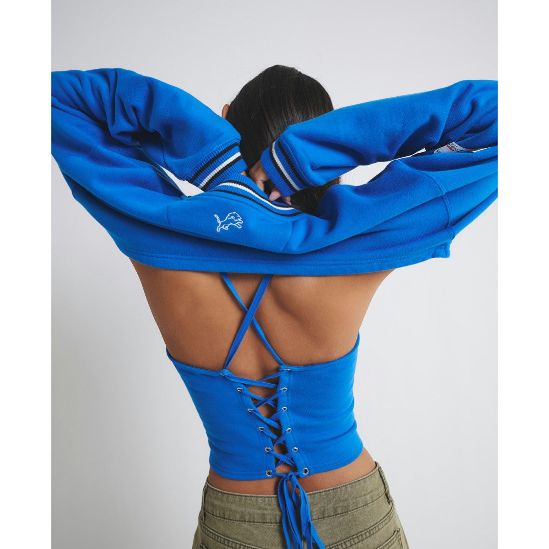 Detroit Lions Off Season Women's Fleece Shrug Cami - Blue for sale