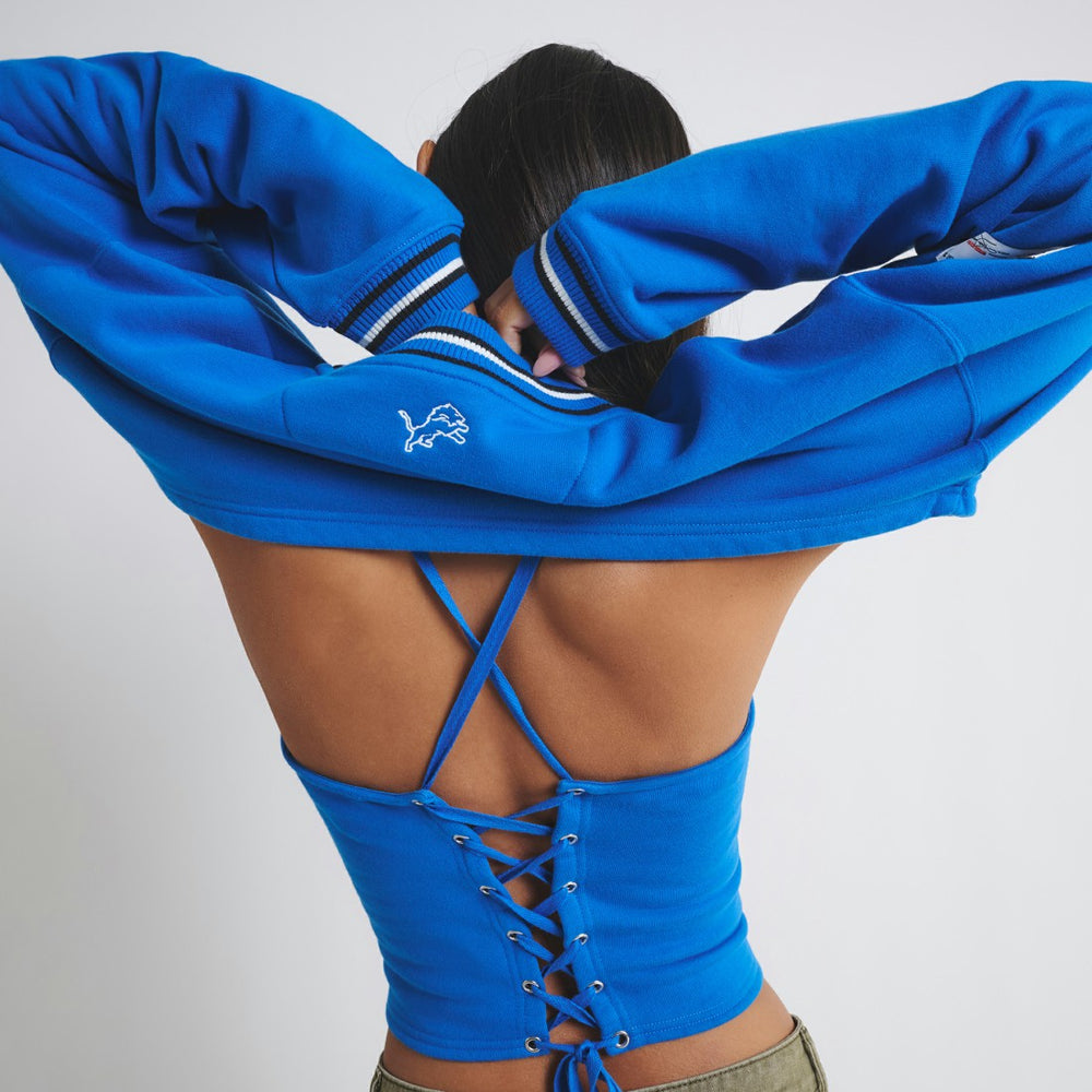 Detroit Lions Off Season Women's Fleece Shrug Cami - Blue for sale