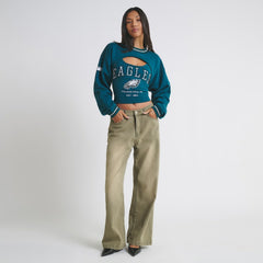 Philadelphia Eagles Off Season Women's Fleece Shrug Cami - Midnight Green discount