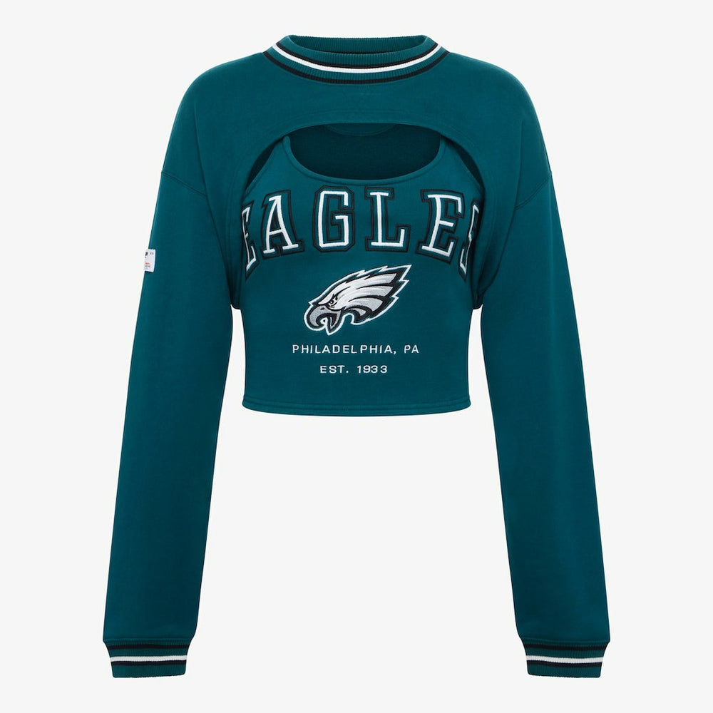 Philadelphia Eagles Off Season Women's Fleece Shrug Cami - Midnight Green discount