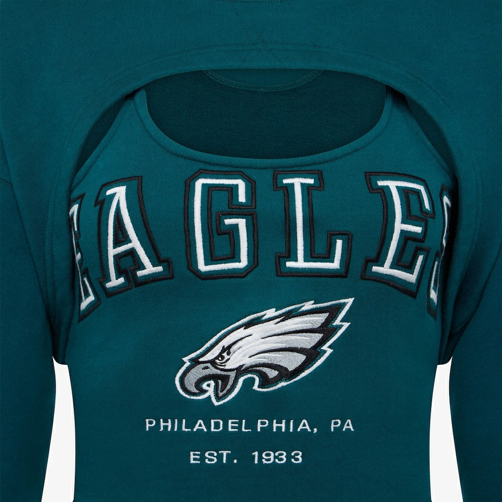Philadelphia Eagles Off Season Women's Fleece Shrug Cami - Midnight Green discount