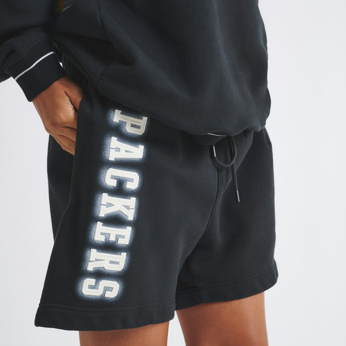 Green Bay Packers Off Season Unisex Fleece Shorts - Black discount