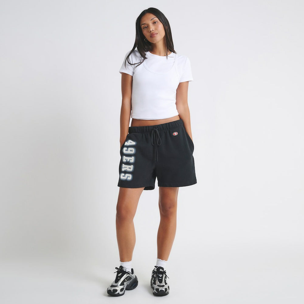 San Francisco 49ers Off Season Unisex Fleece Shorts - Black cheap