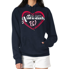 Washington Nationals G-III 4Her by Carl Banks Women's Double Heart Fleece Pullover Hoodie - Navy
