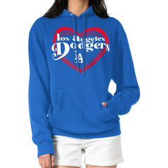 Los Angeles Dodgers G-III 4Her by Carl Banks Women's Double Heart Fleece Pullover Hoodie - Royal