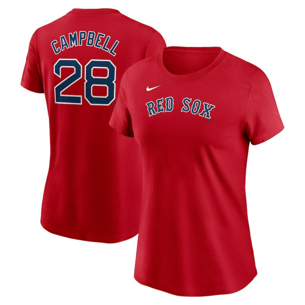 Kristian Campbell Boston Red Sox Women's Cooperstown Collection Fuse Name & Number T-Shirt - Red | Nike