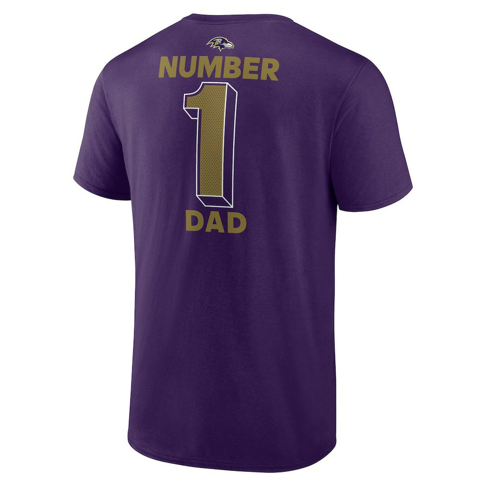 Baltimore Ravens #1 Dad Jersey T-Shirt - Purple for sale