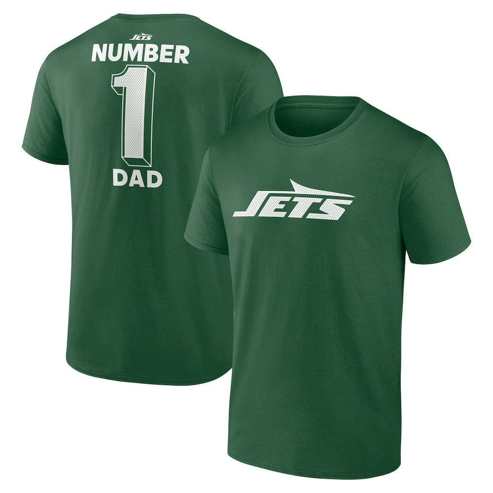 New York Jets #1 Dad Jersey T-Shirt - Green online