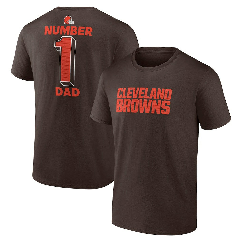 Cleveland Browns #1 Dad Jersey T-Shirt - Brown discount