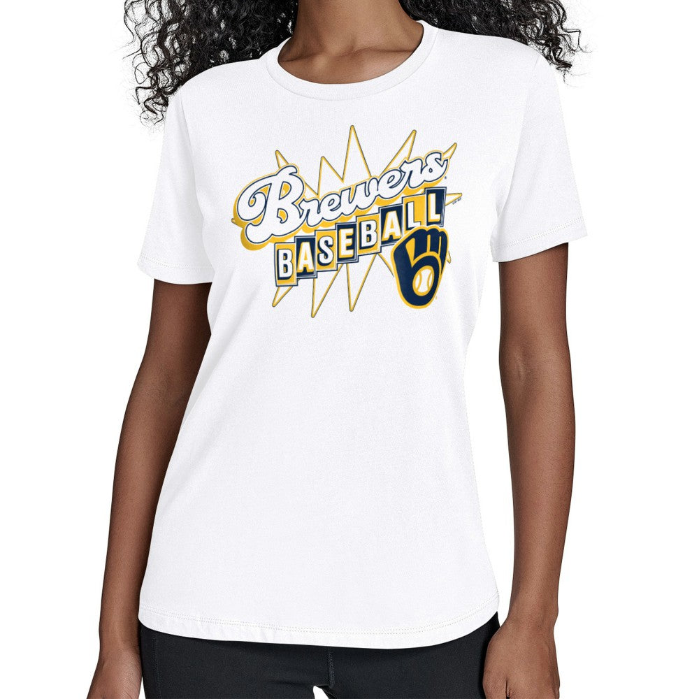 Milwaukee Brewers Starter Women's Drive-In T-Shirt - White