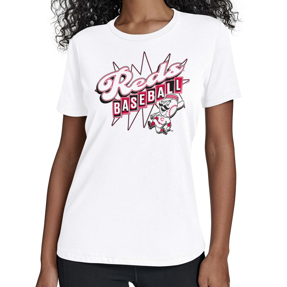 Cincinnati Reds Starter Women's Drive-In T-Shirt - White
