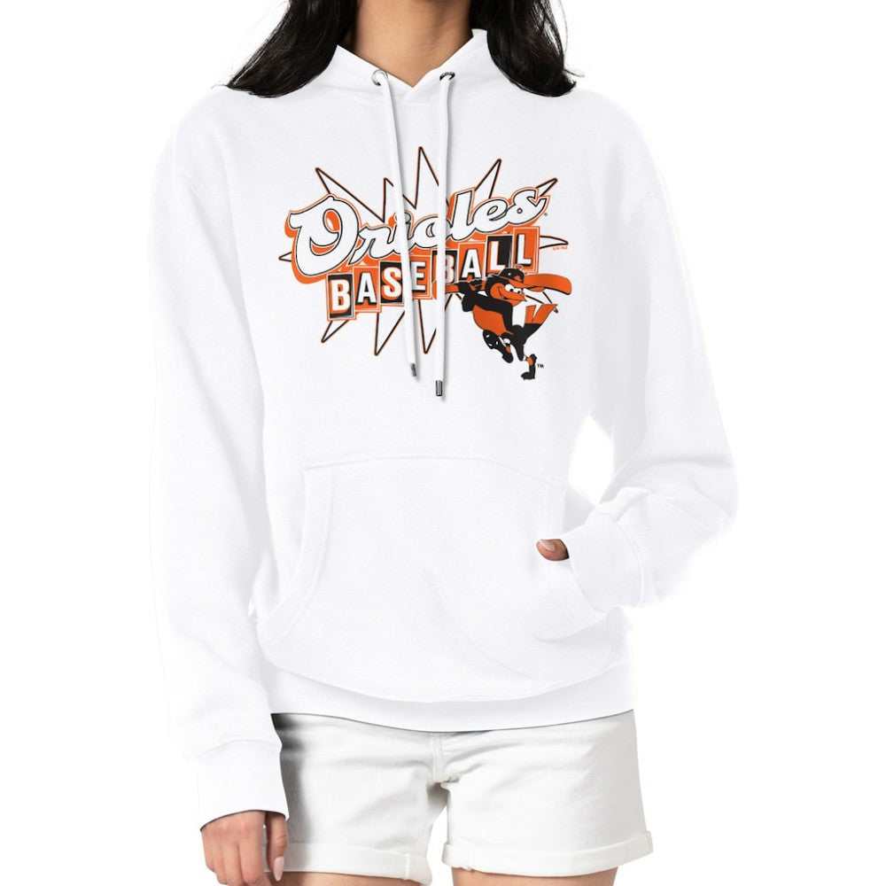 Baltimore Orioles Starter Women's Drive-In Pullover Hoodie - White