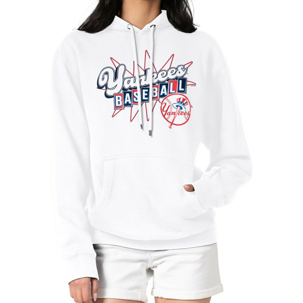 New York Yankees Starter Women's Drive-In Pullover Hoodie - White