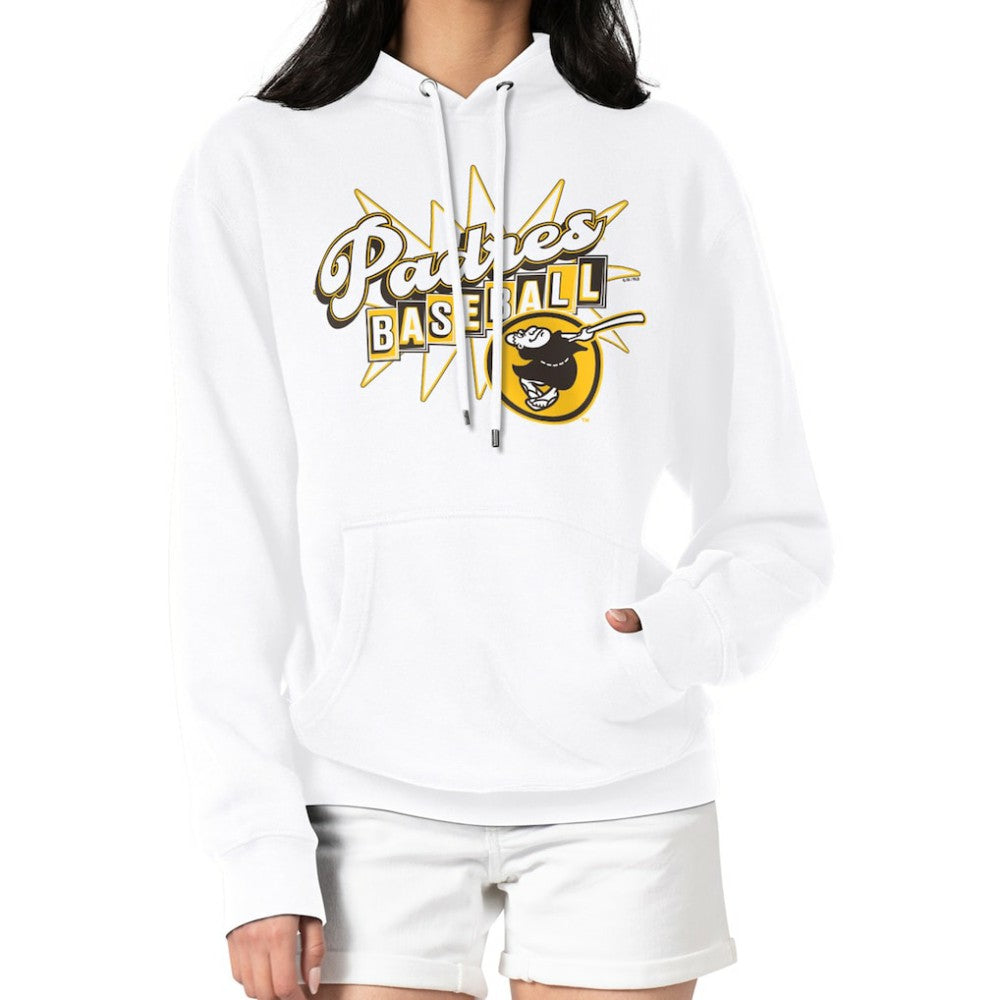 San Diego Padres Starter Women's Drive-In Pullover Hoodie - White