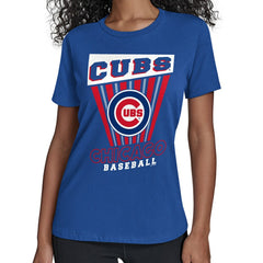 Chicago Cubs Starter Women's Poster Print T-Shirt - Royal
