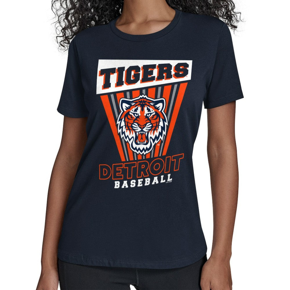 Detroit Tigers Starter Women's Poster Print T-Shirt - Navy