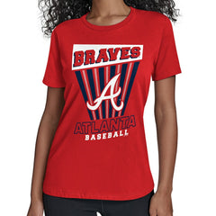 Atlanta Braves Starter Women's Poster Print T-Shirt - Red