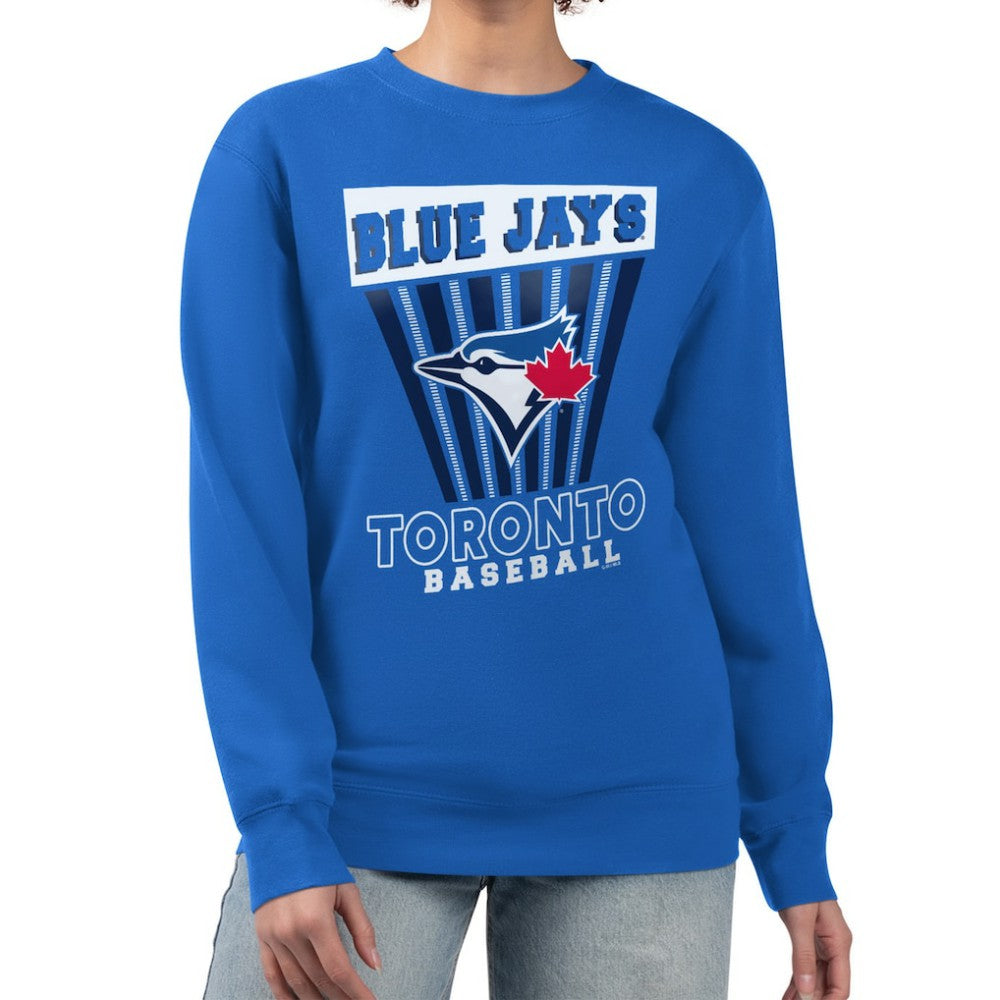 Toronto Blue Jays Starter Women's Poster Print Pullover Sweatshirt - Royal