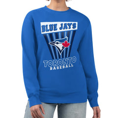 Toronto Blue Jays Starter Women's Poster Print Pullover Sweatshirt - Royal