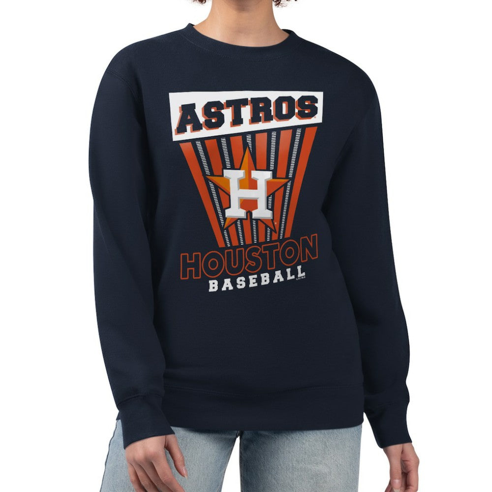 Houston Astros Starter Women's Poster Print Pullover Sweatshirt - Navy
