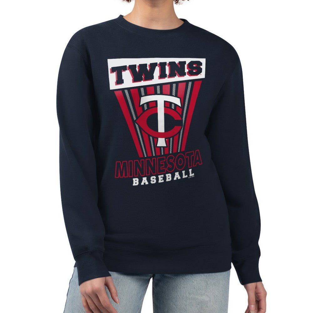 Minnesota Twins Starter Women's Poster Print Pullover Sweatshirt - Navy