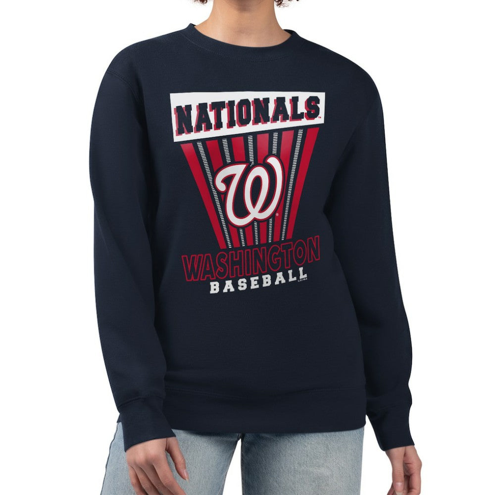 Washington Nationals Starter Women's Poster Print Pullover Sweatshirt - Navy