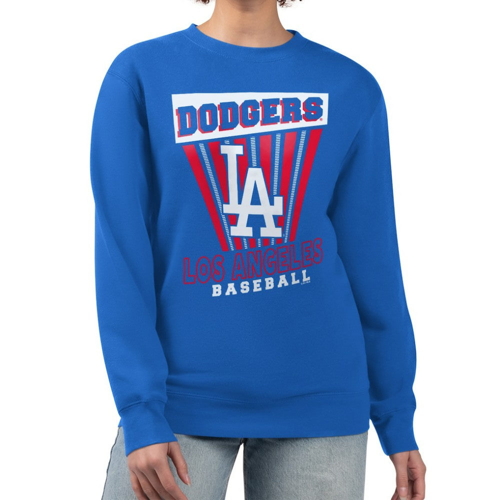 Los Angeles Dodgers Starter Women's Poster Print Pullover Sweatshirt - Royal