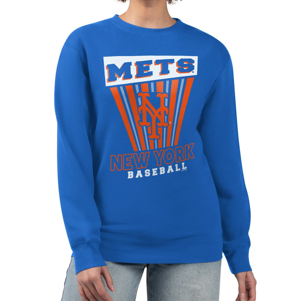 New York Mets Starter Women's Poster Print Pullover Sweatshirt - Royal