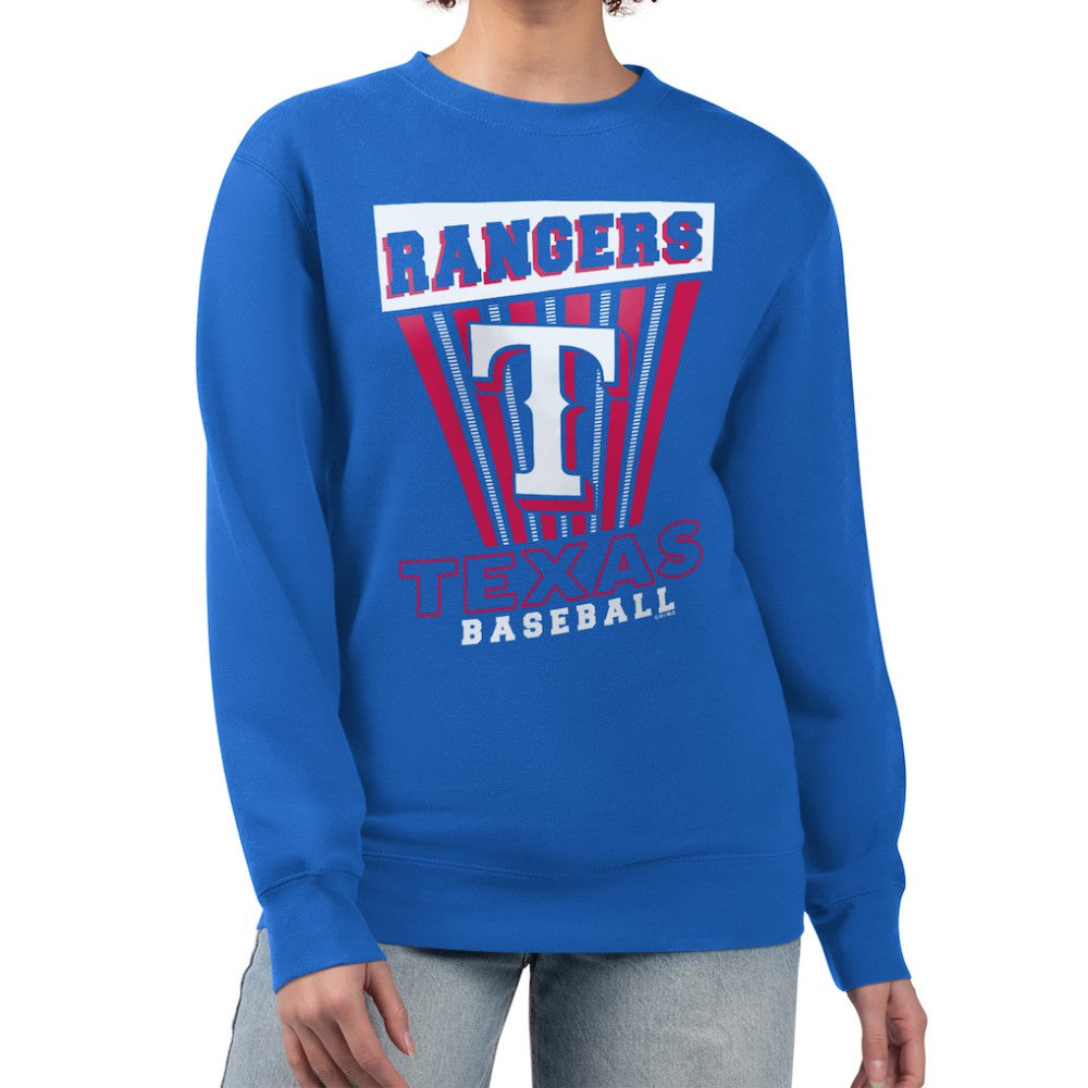 Texas Rangers Starter Women's Poster Print Pullover Sweatshirt - Royal