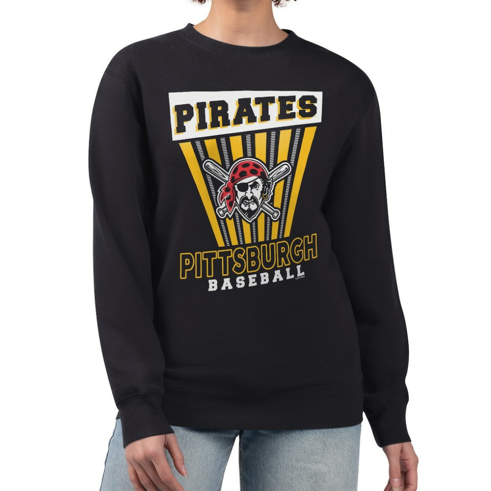 Pittsburgh Pirates Starter Women's Poster Print Pullover Sweatshirt - Black