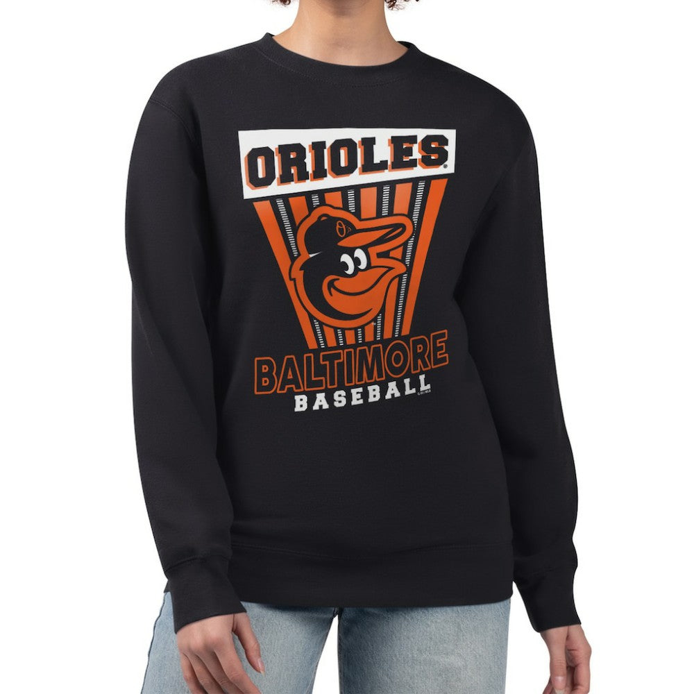 Baltimore Orioles Starter Women's Poster Print Pullover Sweatshirt - Black