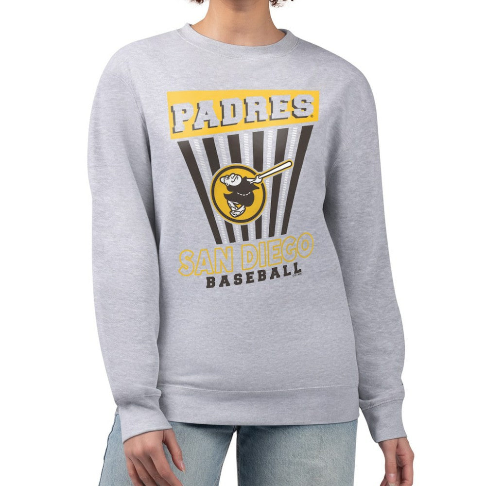 San Diego Padres Starter Women's Poster Print Pullover Sweatshirt - Gray