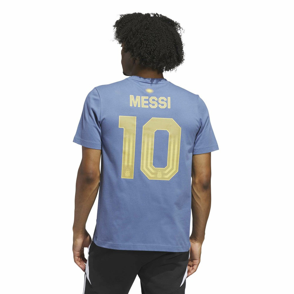 Lionel Messi Argentina National Team Name & Number T-Shirt - Blue | Adidas shop