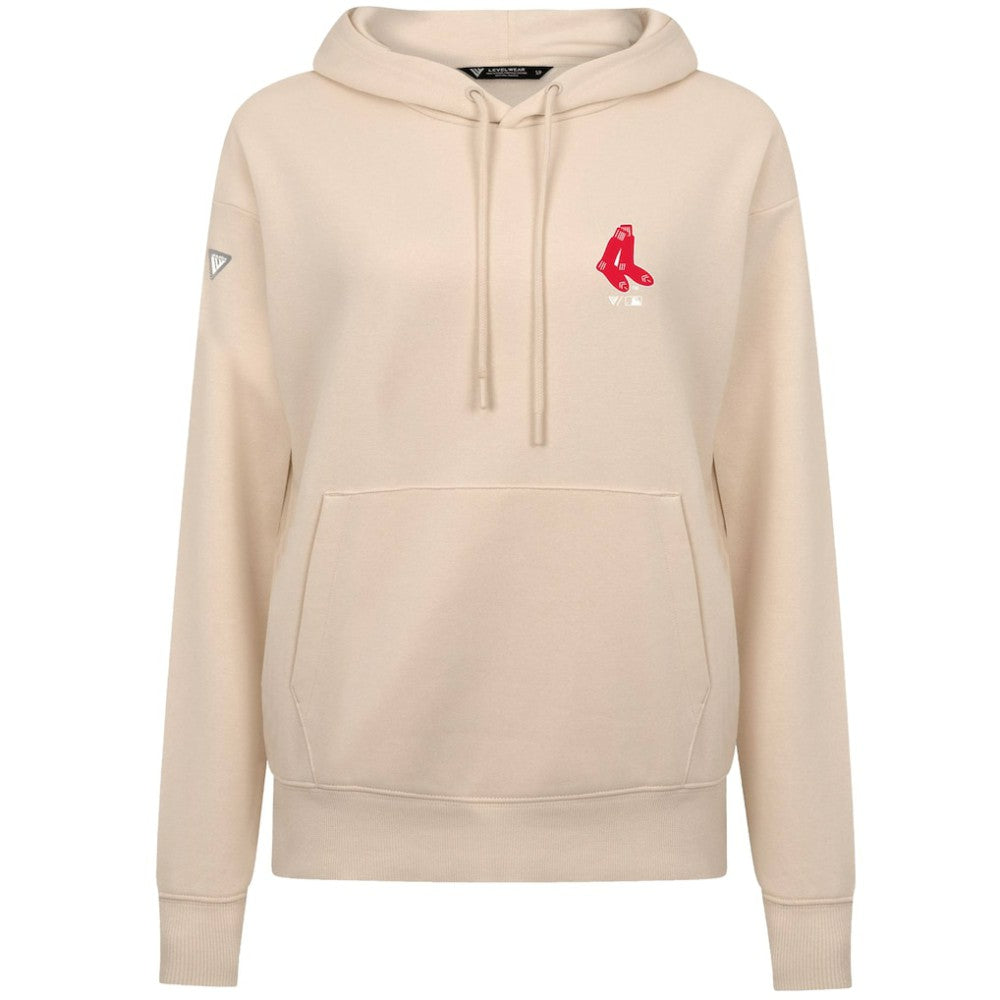 Boston Red Sox Levelwear Women's Cooperstown Collection Adorn Core Logo Pullover Hoodie - Khaki