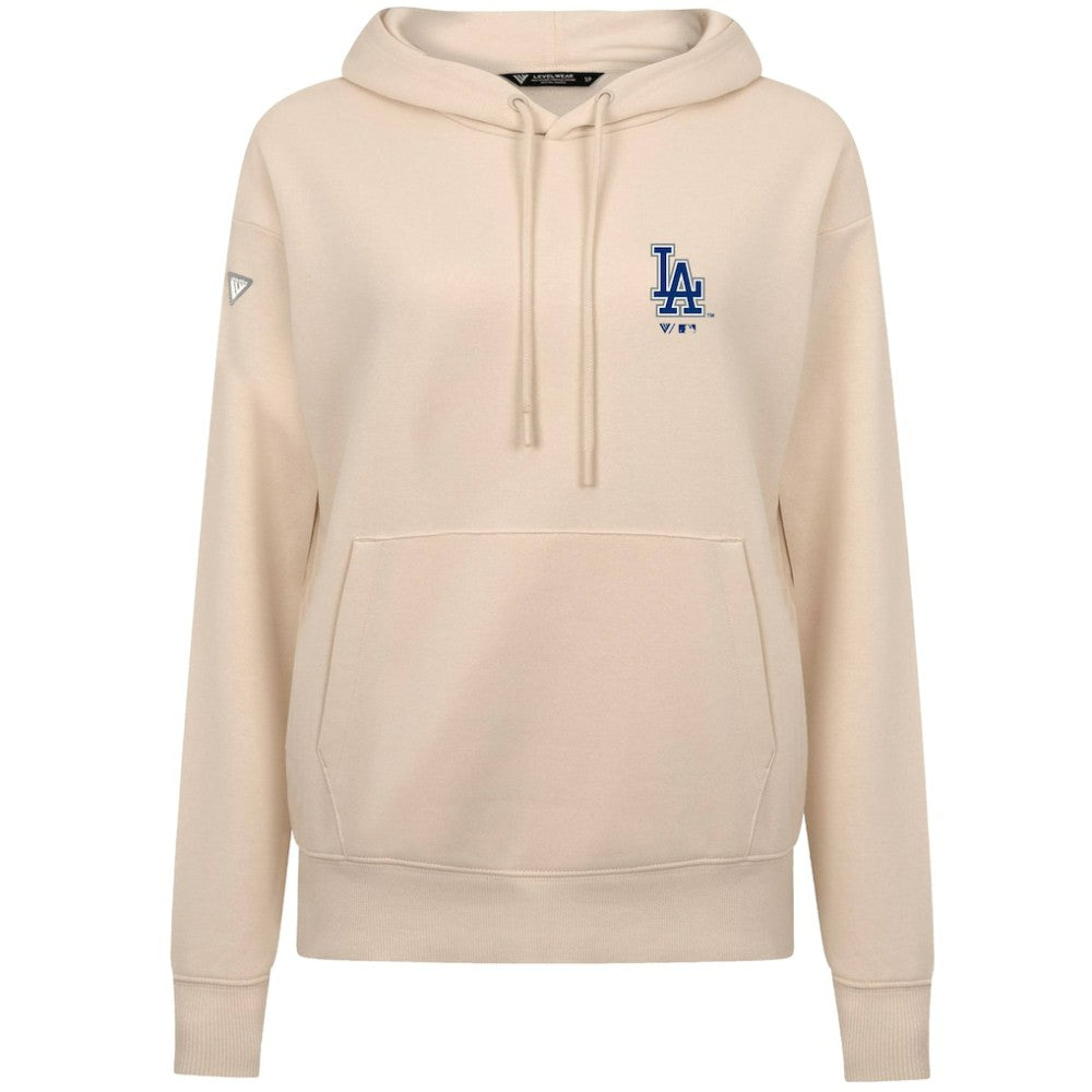 Los Angeles Dodgers Levelwear Women's Cooperstown Collection Adorn Core Logo Pullover Hoodie - Khaki