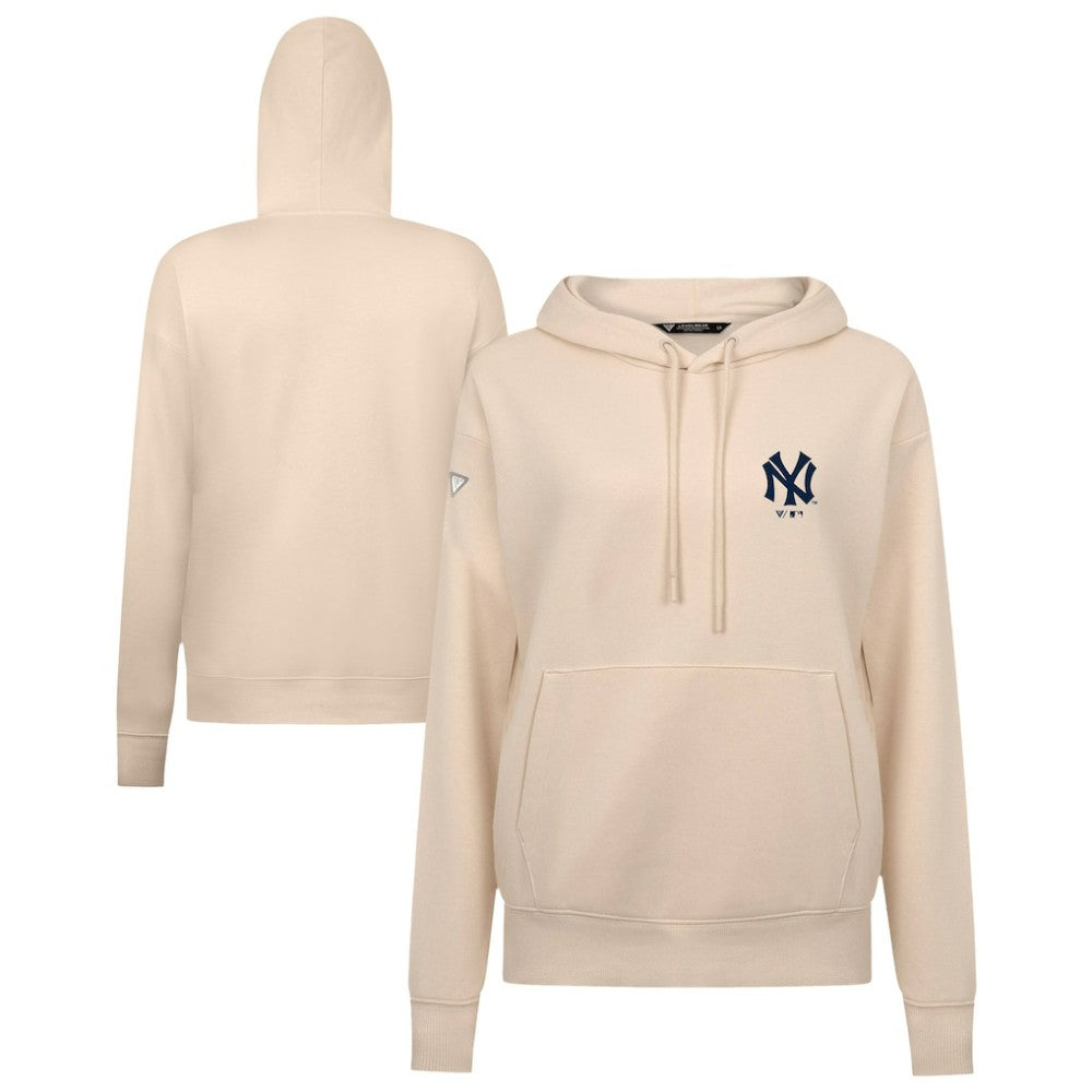 New York Yankees Levelwear Women's Cooperstown Collection Adorn Core Logo Pullover Hoodie - Khaki