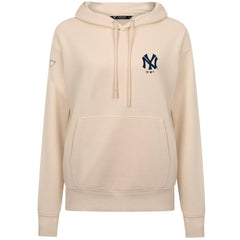 New York Yankees Levelwear Women's Cooperstown Collection Adorn Core Logo Pullover Hoodie - Khaki