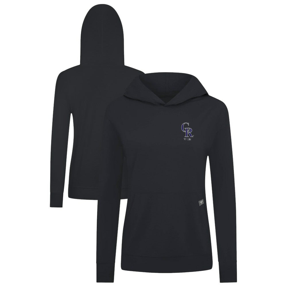 Colorado Rockies Levelwear Women's Cooperstown Collection Relay Core Logo Pullover Hoodie - Black