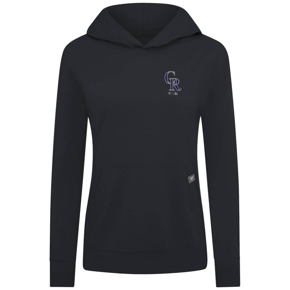 Colorado Rockies Levelwear Women's Cooperstown Collection Relay Core Logo Pullover Hoodie - Black