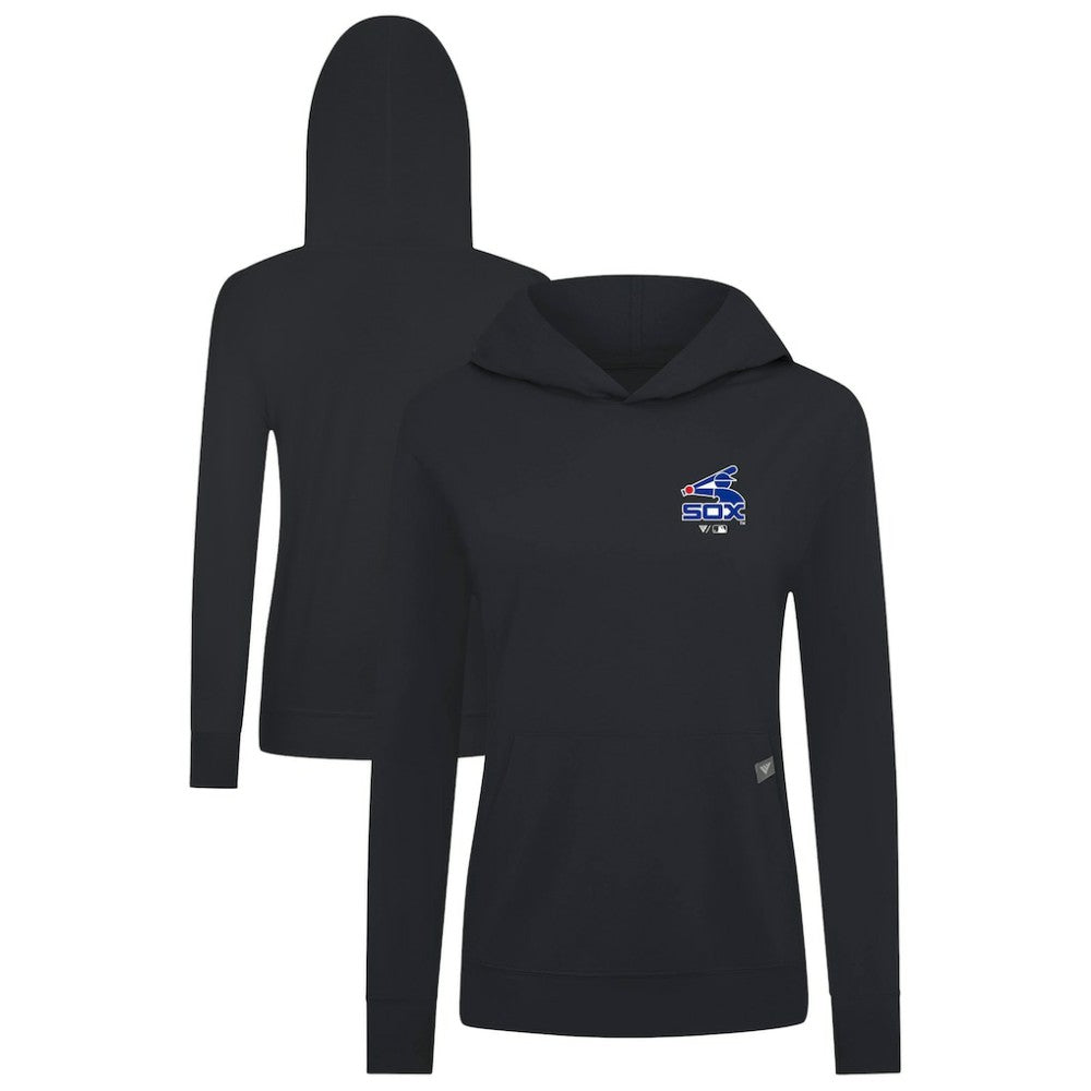 Chicago White Sox Levelwear Women's Cooperstown Collection Relay Core Logo Pullover Hoodie - Black