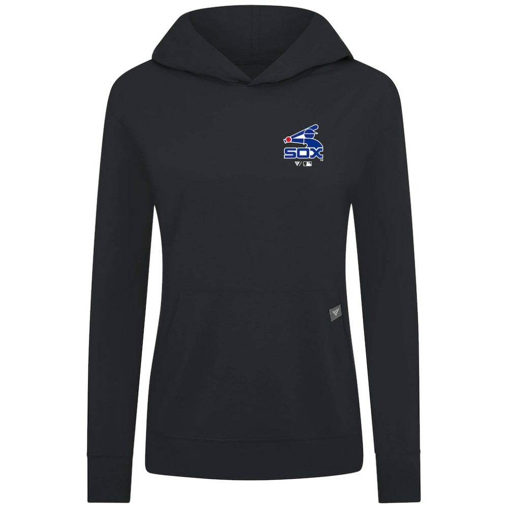 Chicago White Sox Levelwear Women's Cooperstown Collection Relay Core Logo Pullover Hoodie - Black