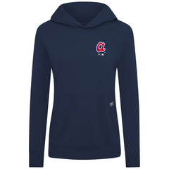 Atlanta Braves Levelwear Women's Cooperstown Collection Relay Core Logo Pullover Hoodie - Navy