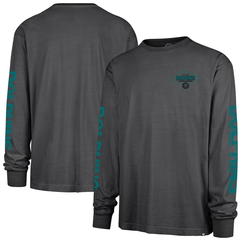 Miami Dolphins '47 Cairn Ravine Foundation Throwback Long Sleeve T-Shirt - Black on sale
